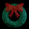 24" LED Lighted Green Glitter Wreath With Red Bow Outdoor Christmas Decoration -Beauty Wreaths Shop northlight ye92361updated 36075.1667657100