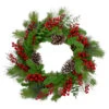 Holly Berries And Snowy Pinecones Artificial Christmas Wreath - 24-Inch, Unlit -Beauty Wreaths Shop northlight yk87869 22573.1667573264