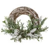 Artificial Christmas Twig Wreath With Frosted Foliage And Berries, 24-Inch, Unlit -Beauty Wreaths Shop northlight yk93232 1 04944.1667530200