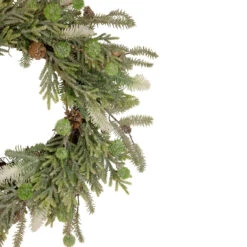 Artificial Christmas Wreath With Frosted Foliage And Pine Cones, 24-Inch, Unlit -Beauty Wreaths Shop northlight yk93238 2update 66736.1667530209