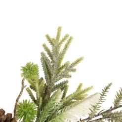 5' X 8" Artificial Christmas Garland With With Frosted Foliage And Pine Cones, Unlit -Beauty Wreaths Shop northlight yk93240 2 35731.1667530212