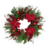 Artificial Red Berry And Poinsettia Christmas Wreath, 28-Inch, Unlit -Beauty Wreaths Shop northlight yk93241 1 59864.1667530213