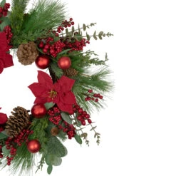 Artificial Red Berry And Poinsettia Christmas Wreath, 28-Inch, Unlit 9 Artificial Red Berry And Poinsettia Christmas Wreath, 28-Inch, Unlit -Beauty Wreaths Shop northlight yk93241 2 85529.1667530214