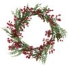 Frosted Red Berries With Leaves And Pine Artificial Christmas Wreath, 18-inch, Unlit -Beauty Wreaths Shop northlight yk93252 1 87005.1678118185