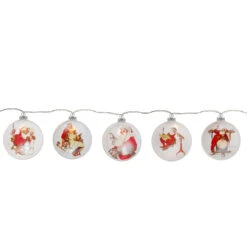 Set Of 5 Glass Norman Rockwell Christmas Disc Lights -Beauty Wreaths Shop northlight yl93420 2 93293.1667487921