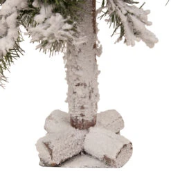 Set Of 3 Slim Flocked Alpine Artificial Christmas Trees 5' - Unlit -Beauty Wreaths Shop northlight ynt775 fk 5 update 10666.1667578232