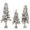 Set Of 3 Slim Flocked Alpine Artificial Christmas Trees 5' - Unlit -Beauty Wreaths Shop northlight ynt775 fk updated 56824.1667578230