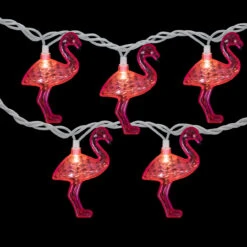 10ct Pink Flamingo Summer Patio String Light Set, 7.25ft White Wire -Beauty Wreaths Shop northlight ys18852 on20black 10686.1682686604