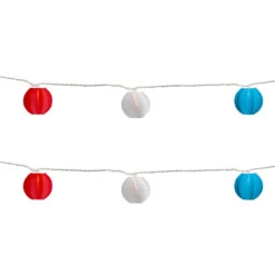 10-Count Red, White And Blue 4th Of July Paper Lantern Lights, 8.5ft White Wire -Beauty Wreaths Shop northlight ys18860 2 15146.1667554004