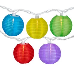 10-Count Multi-Color Round Lantern Patio String Light Set, 7.25ft. White Wire 5 10-Count Multi-Color Round Lantern Patio String Light Set, 7.25ft. White Wire -Beauty Wreaths Shop northlight ys18860 2 54500.1667534160