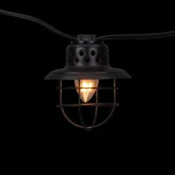 10-Count Black Caged Fisherman Lantern Patio String Light Set, 9' White Wire -Beauty Wreaths Shop northlight ys18862 cxpic 30659.1676656689