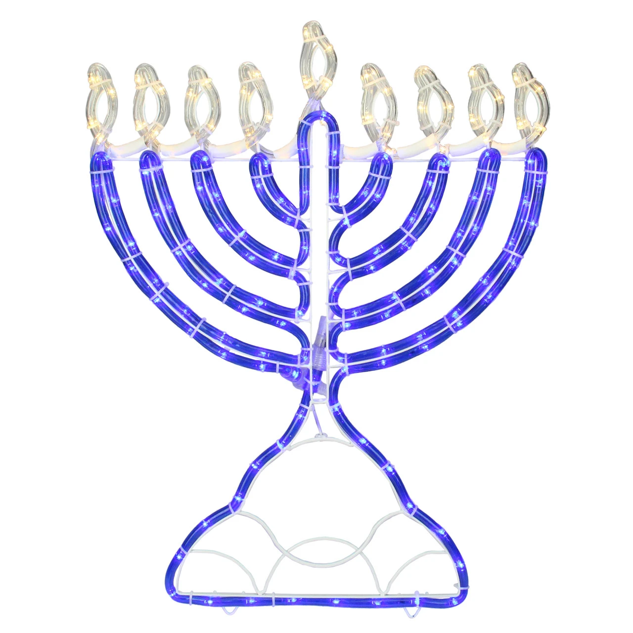 150 Clear And Blue LED Hanukkah Menorah Rope Lights - 1.4 Ft White Wire 4 150 Clear And Blue LED Hanukkah Menorah Rope Lights - 1.4 Ft White Wire - Image 2