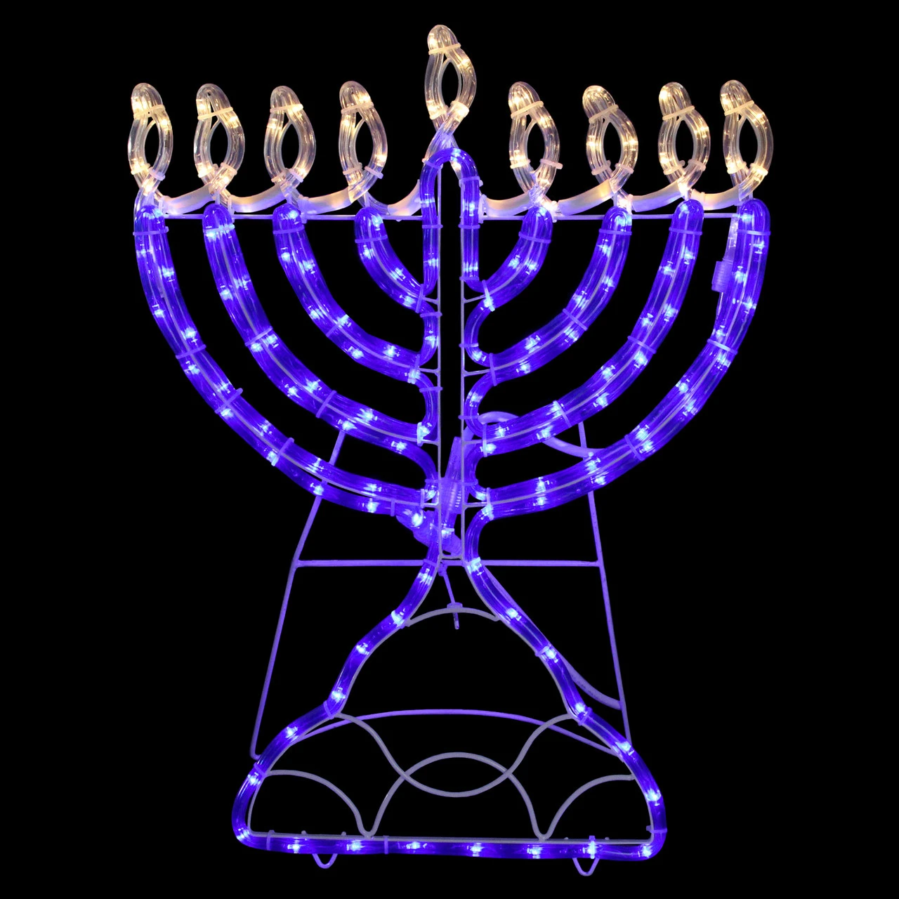 150 Clear And Blue LED Hanukkah Menorah Rope Lights - 1.4 Ft White Wire 3 150 Clear And Blue LED Hanukkah Menorah Rope Lights - 1.4 Ft White Wire