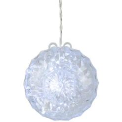 6" Clear LED Hanging Christmas Crystal Sphere Decor -Beauty Wreaths Shop northlight ys27569 stylized 81342.1667488274