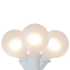 10-Count Frosted White G40 Globe Christmas Light Set - 9ft White Wire