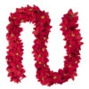 6' X 3" Red Artificial Poinsettia Floral Christmas Garland - Unlit -Beauty Wreaths Shop northlight ys28028 1 10499.1680556133