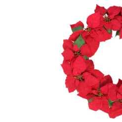 24" Red Artificial Poinsettia Flower Christmas Wreath - Unlit -Beauty Wreaths Shop northlight ys28029 1 68966.1667573578