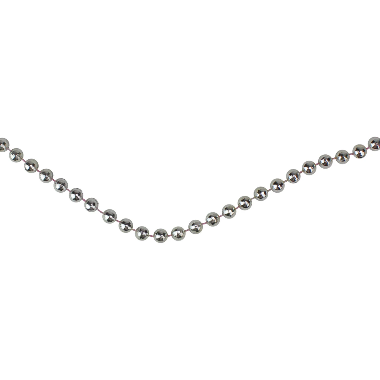 66' X 4mm Metallic Silver Beaded Artificial Christmas Garland - Unlit 3 66' X 4mm Metallic Silver Beaded Artificial Christmas Garland - Unlit