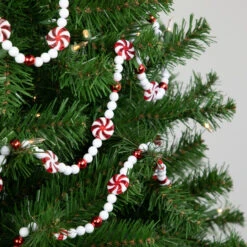 9' Red And White Peppermint Candy Beaded Christmas Garland, Unlit 9 9' Red And White Peppermint Candy Beaded Christmas Garland, Unlit -Beauty Wreaths Shop northlight ys28298 styled20on20tree 37281.1686600462