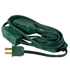 9ft Green Indoor Extension Power Cord With 9-Outlets And Foot Switch