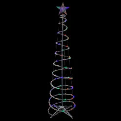 6ft LED Lighted Spiral Cone Tree Outdoor Christmas Decoration, Multi Lights -Beauty Wreaths Shop northlight ys92334 large sample 2 60221.1667530325