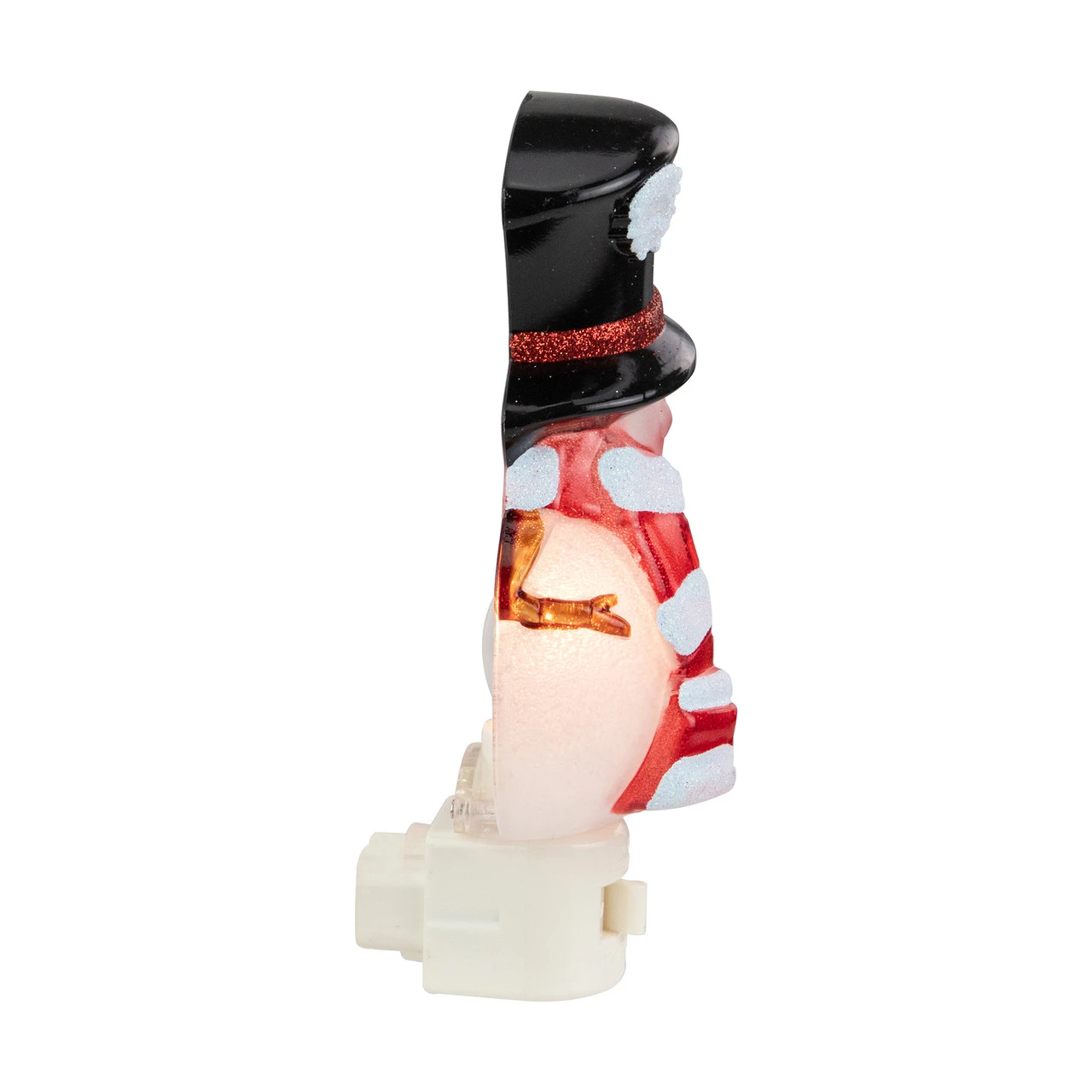 6.5" White And Red Snowman In Black Top Hat Christmas Night Light 5 6.5" White And Red Snowman In Black Top Hat Christmas Night Light - Image 3