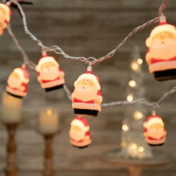 10-Count Santa Claus Christmas Light Set, 6ft Green Wire -Beauty Wreaths Shop northlight ys93843 style 52456.1667643818