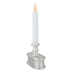 9.25" Pre-Lit LED White And Silver Lighted Christmas Candle Lamp -Beauty Wreaths Shop northlight ys93853 2 30768.1678980830