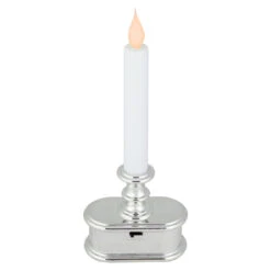 9.25" Pre-Lit LED White And Silver Lighted Christmas Candle Lamp -Beauty Wreaths Shop northlight ys93853 3 40782.1678980830