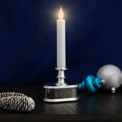 9.25" Pre-Lit LED White And Silver Lighted Christmas Candle Lamp -Beauty Wreaths Shop northlight ys93853 styled 56000.1678980830