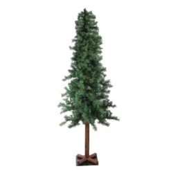 7' Slim Traditional Woodland Alpine Artificial Christmas Tree – Unlit