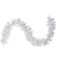 9' X 12" Pre-Lit White Crystal Spruce Artificial Christmas Garland - Clear Dura Lights -Beauty Wreaths Shop northlight z00016 35029.1667661892