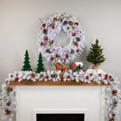 24" White Crystal Spruce Artificial Christmas Wreath - Unlit -Beauty Wreaths Shop northlight z00018 styled 54912.1671643764