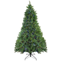 7.5' Pre-Lit Full Pike River Fir Artificial Christmas Tree - Multicolor LED Lights -Beauty Wreaths Shop northlight z16059 2 39666.1667520028