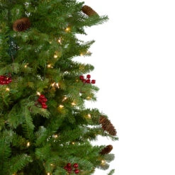 7.5’ Pre-Lit Mixed Winter Berry Pine Artificial Christmas Tree - Clear Lights -Beauty Wreaths Shop northlight z27676 1 78964.1667570037