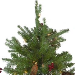 7.5’ Pre-Lit Mixed Winter Berry Pine Artificial Christmas Tree - Clear Lights -Beauty Wreaths Shop northlight z27676 3 14633.1667570037