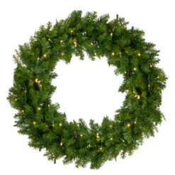 Lighted Northern Pine Artificial Christmas Wreath - 36 Inch, Warm Clear LED Lights