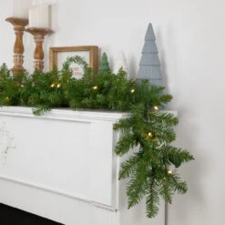 9' X 10" Pre-Lit Northern Pine Artificial Christmas Garland - Warm White LED Lights -Beauty Wreaths Shop northlight z35738 2 styled 59767.1677088342
