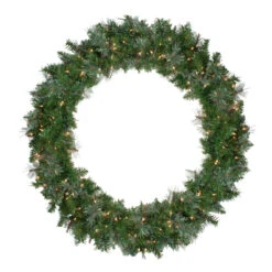 Pre-Lit Mixed Cashmere Pine Artificial Christmas Wreath - 48-Inch, Clear Lights