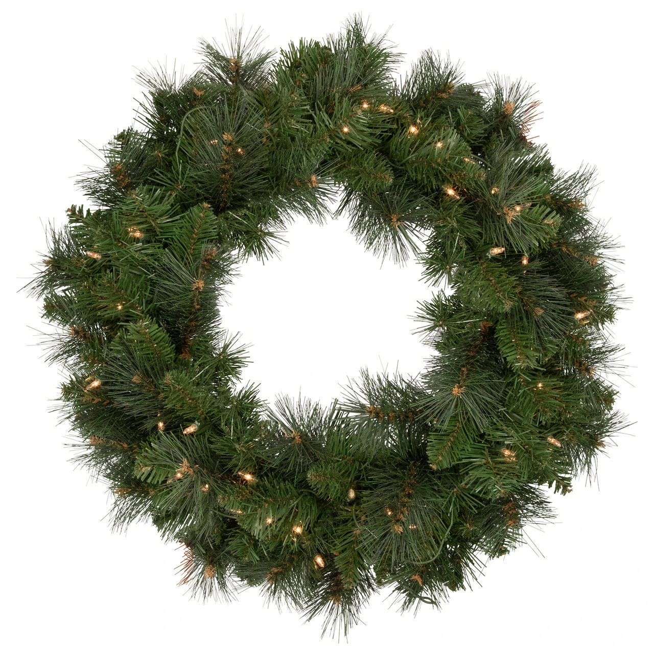 Mixed Beaver Pine Artificial Christmas Wreath, 24-Inch, Clear Lights 3 Mixed Beaver Pine Artificial Christmas Wreath, 24-Inch, Clear Lights