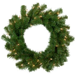 Deluxe Dorchester Pine Artificial Christmas Wreath, 18-Inch, Clear Lights
