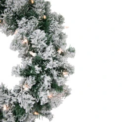 Pre-Lit Flocked Snow White Artificial Christmas Wreath, 24-Inch, Clear Lights -Beauty Wreaths Shop northlight z92859 2 86969.1667028505