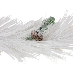 6' X 10" White Flocked Artificial Christmas Garland With Pine Cones, Unlit -Beauty Wreaths Shop northlight z94018 2 44527.1678396698