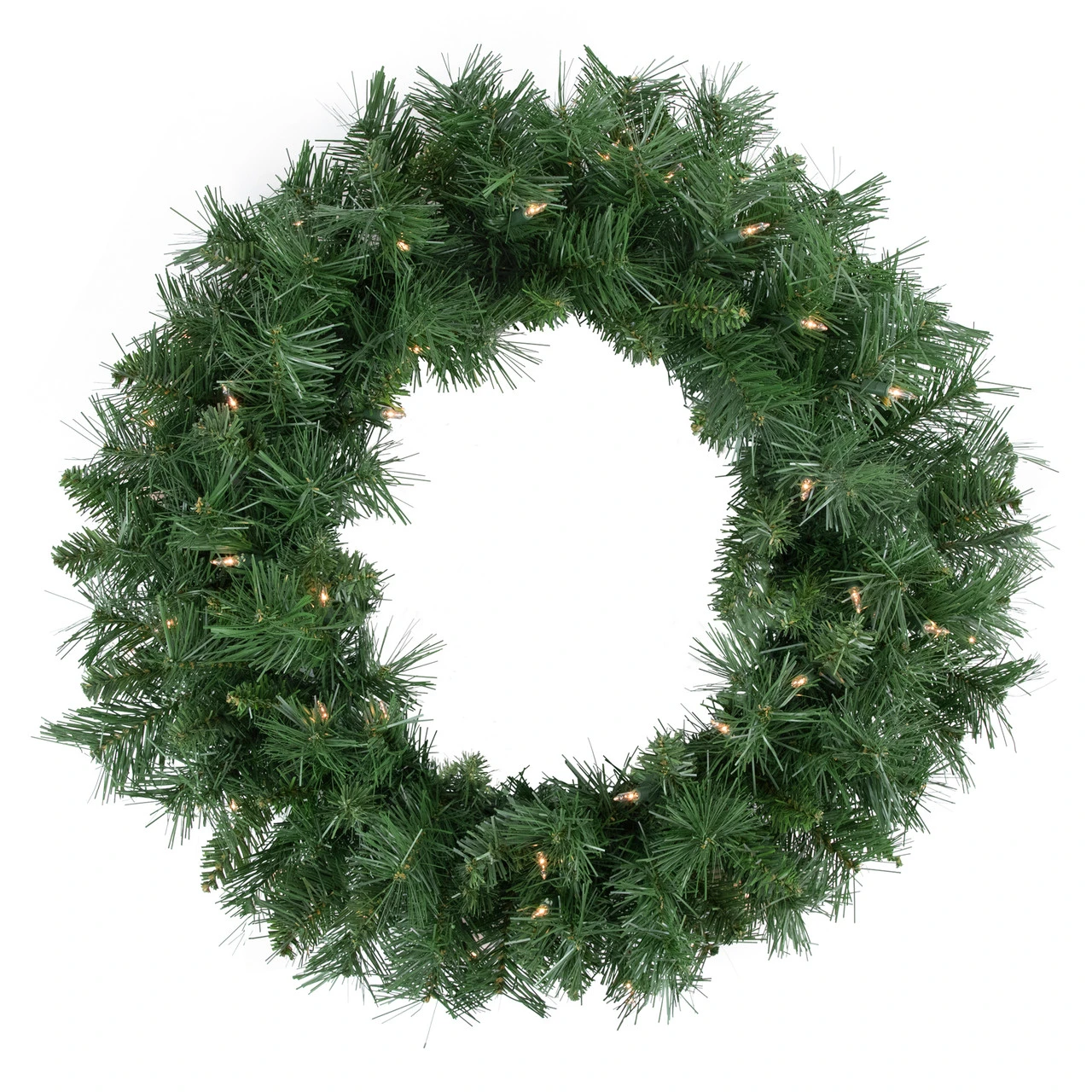 Pre-lit Chatham Pine Artificial Christmas Wreath, 24-Inch, Clear Lights 3 Pre-lit Chatham Pine Artificial Christmas Wreath, 24-Inch, Clear Lights