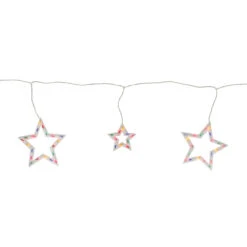 100-Count Multi-Color Star Shaped Mini Icicle Christmas Lights, 7ft White Wire -Beauty Wreaths Shop northlight zg27646 2 92549.1667574539