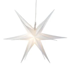 22" White LED Lighted Foldable Moravian Star Hanging Christmas Decoration -Beauty Wreaths Shop northlightct 55 060 107 1 64731.1667569521