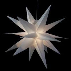 22" White LED Lighted Foldable Moravian Star Hanging Christmas Decoration -Beauty Wreaths Shop northlightct 55 060 107 3 08003.1667569521