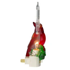 7.5" Red Christmas Cardinal With Holly And Berry Bubble Night Light -Beauty Wreaths Shop northlightct 72 219 107 3 69134.1667642211