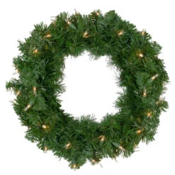 Deluxe Windsor Pine Artificial Christmas Wreath - 16-Inch, Clear Lights