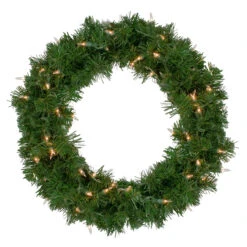 Beauty Wreaths Shop 13 18" Deluxe Windsor Pine Artificial Christmas Wreath - Clear Lights